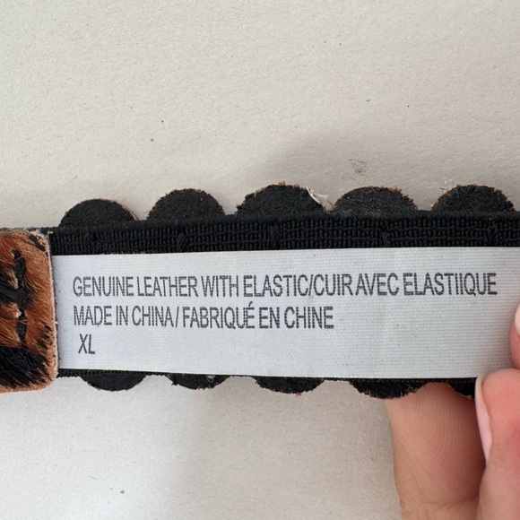 NWT Anthropologie Pony Hair Leopard Print Articulated Stretchy Belt XL - Picture 5 of 9